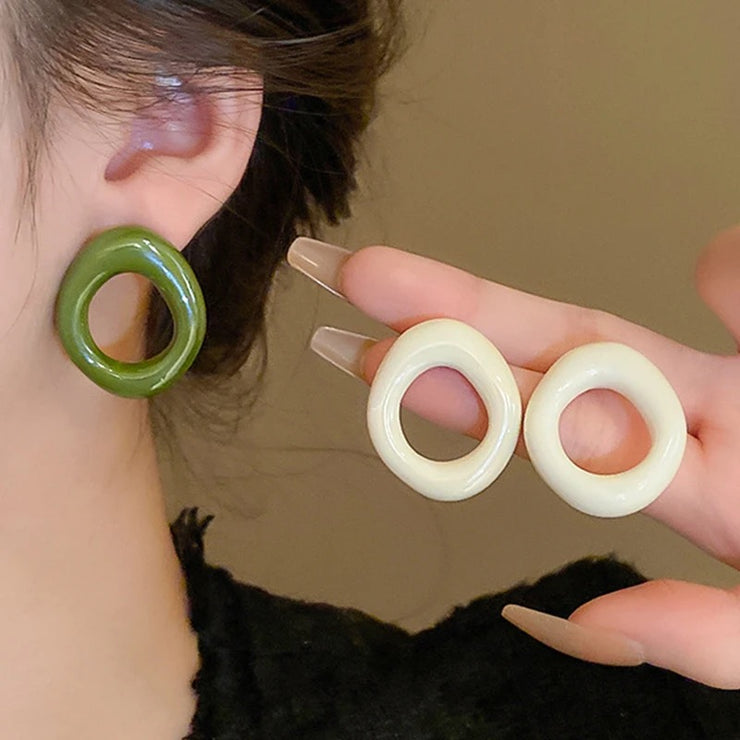 VINTAGE GEOMETRIC CIRCLE EARRINGS