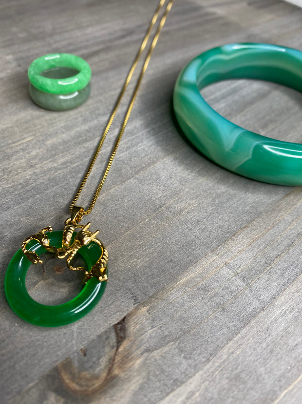 JADE-Circle Dragon Pendant